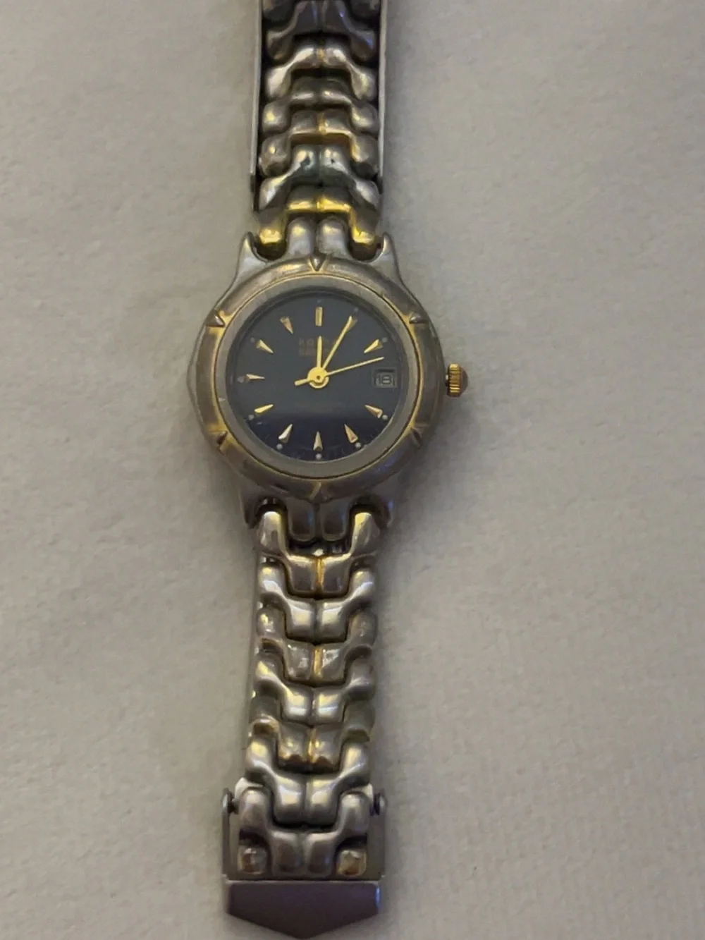 Two-Tone Watch — Black Dial with Gold Accents